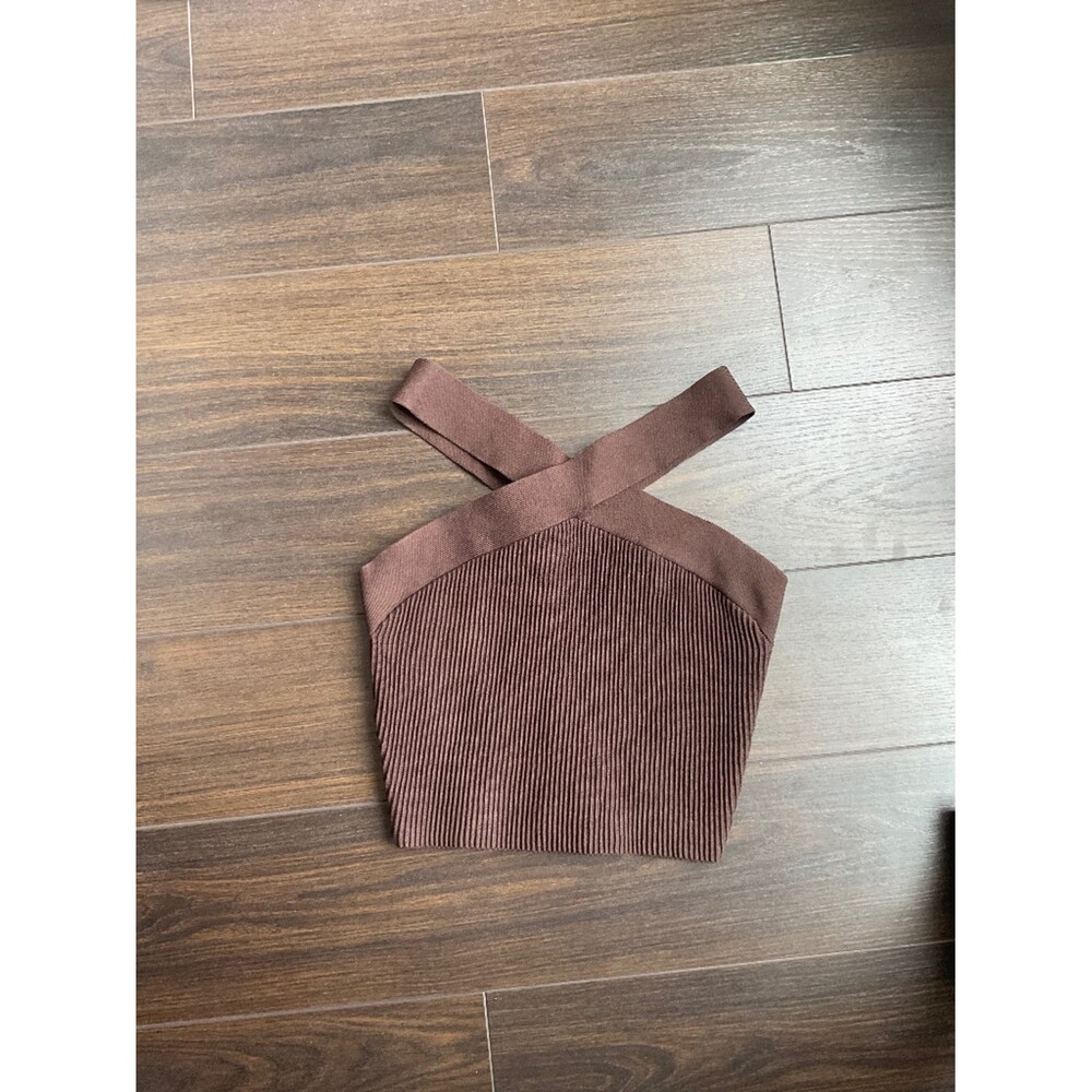 Aritzia Babaton Sculpt Knit Criss Cross Cropped Tank